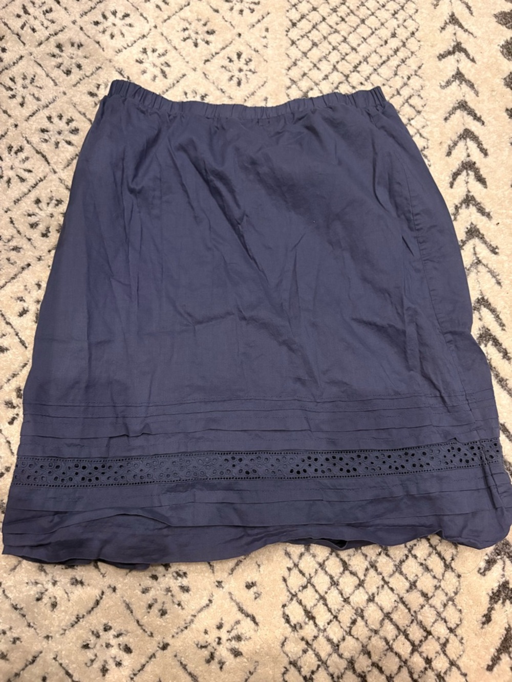 Eddie Bauer Navy Eyelet Hem Mini Skirt
